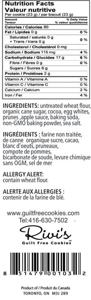 Chocolate Cookie Nutritional Information
