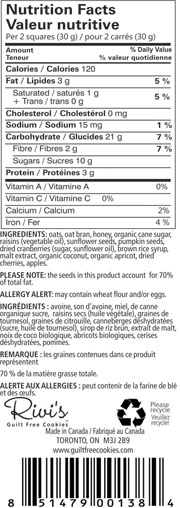 Dried Fruit and Seed Granola Information